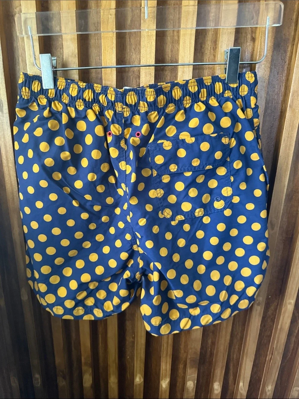 Solid and Striped Ombre Dot Lined Swim Shorts. S